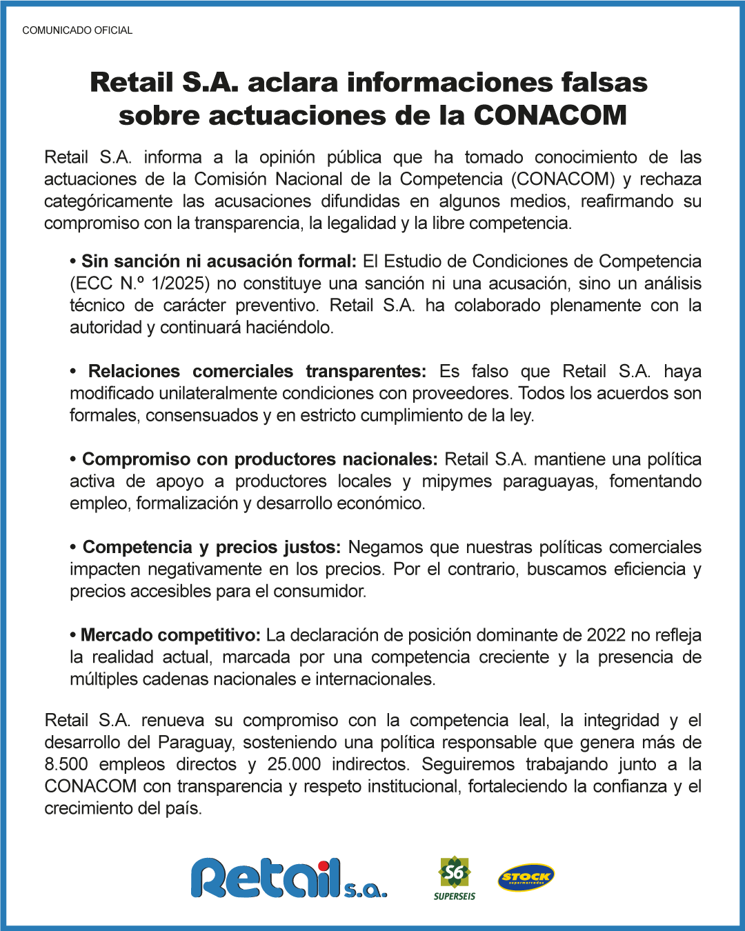 COMUNICADO OFICIAL