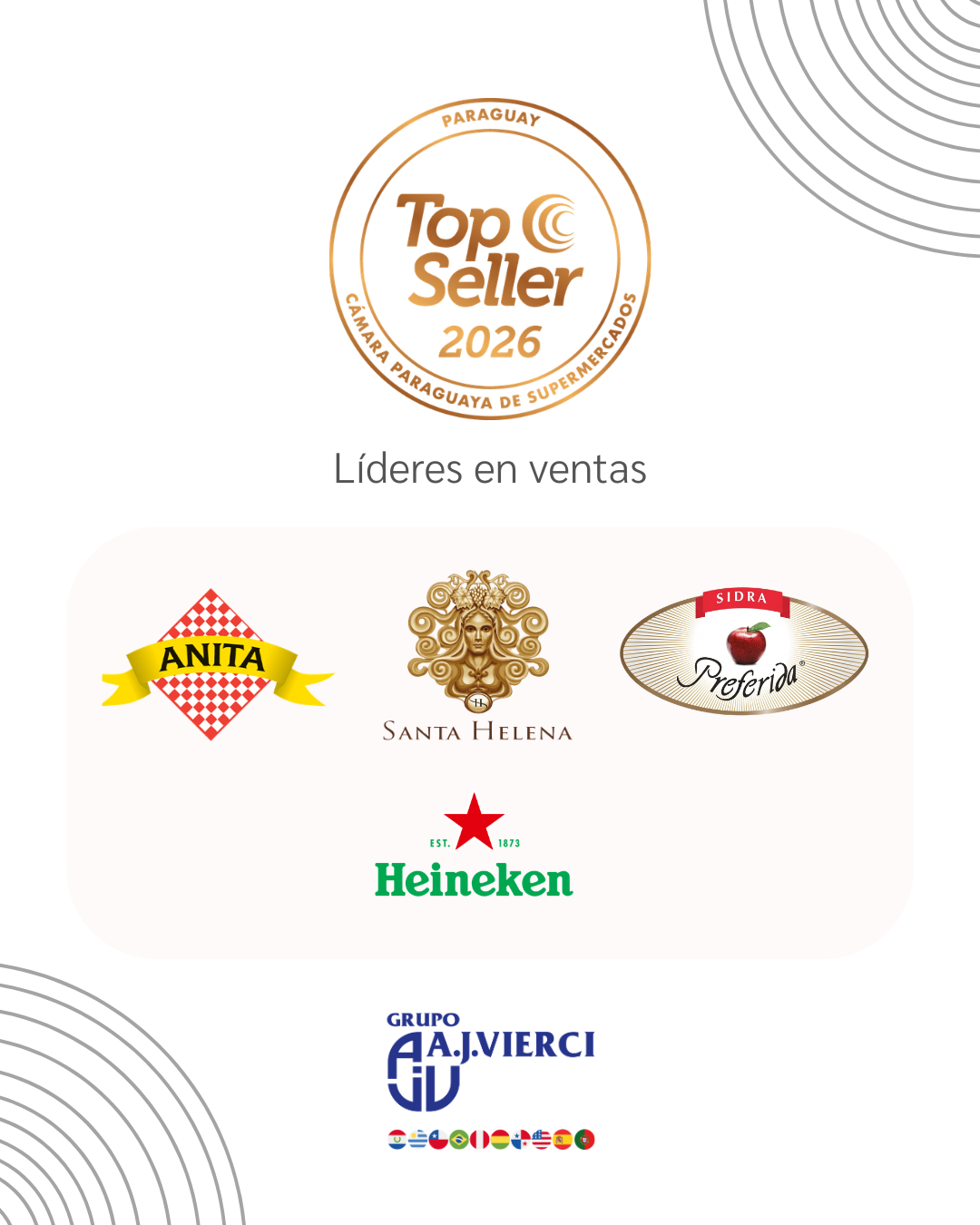Grupo Vierci y BDP vuelven a destacarse en los premios Top Seller 2026 con marcas líderes en ventas